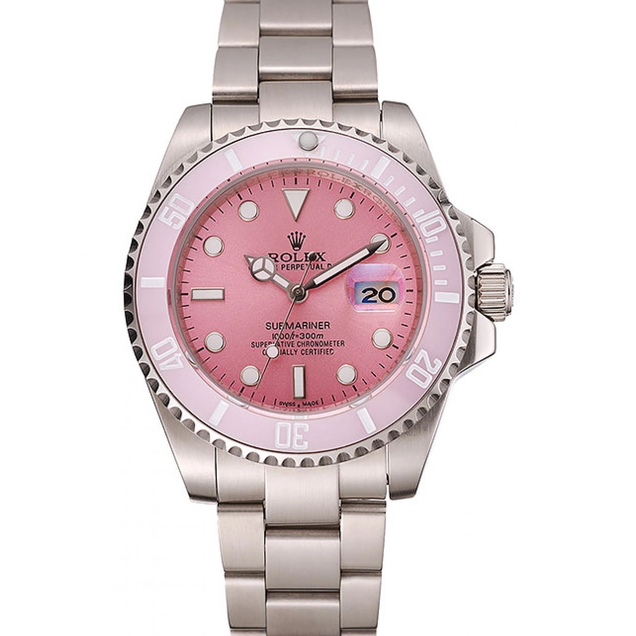 Aaa replica Stainless 1453980 Pink Pink Rolex Submariner Swiss Bezel Bracelet Steel Dial 0714